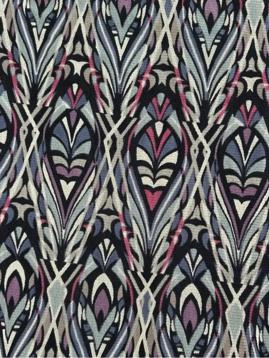 Esprit Vintage Patterned A-Line Skirt in Navy, Purple, Gray & Pink Size L - Picture 2 of 7